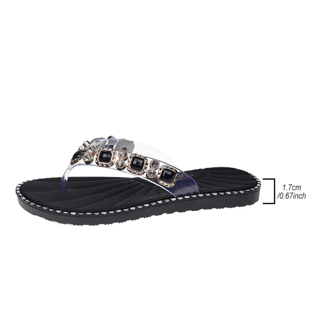 Fashion Shoes Woman Spring Summer 2025 Thong Flat Flip Flops Rhinestone Fashion Comfortable Opened Toe Luxury Sandals Women Designers