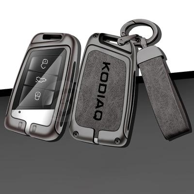 Zinc Alloy Car Remote Control Key Case Cover Holder Shell Fob for Kodiaq Protection Key Chain Buckle Keyless Accessories