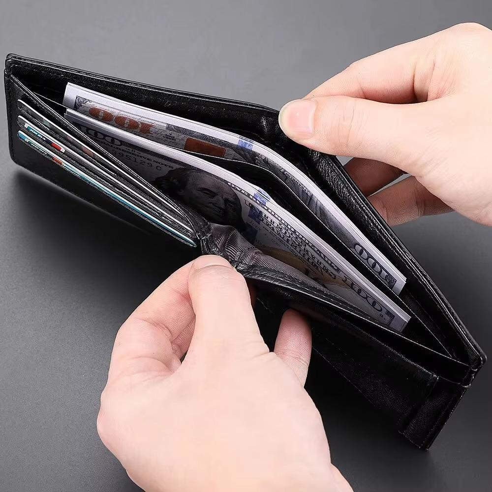 New Embossed Men's Wallet Soft Large Capacity Credit Card Holder Multi-Card PU Leather Short Coin Purses