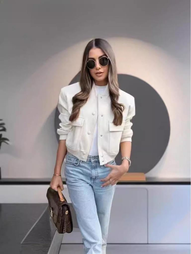 2023 Autumn Women's Fashion Casual Pocket Embellished Single-Breasted Outerwear Jacket