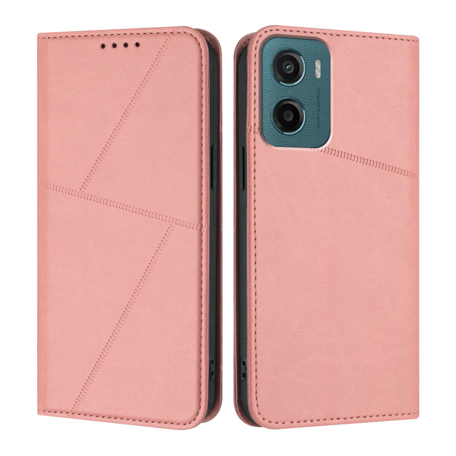 

For Motorola Moto E15 4G/Motorola Moto G05 4G Wallet Case Magnetic Closure Leather Flip Phone Cover with Stand Pink