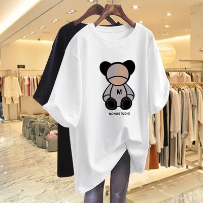 Sommer Cartoon Gedruckt Oansatz Vintage Kurzarm Top T-Shirt Frauen Kleidung 100% Baumwolle Lose High Street T-shirt