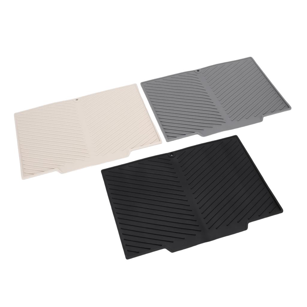 3pcs Dish Drying Mat Angled Anti Slip Heat Proof Fast Drying Silicone Dish Drain Pad for Kitchen Countertop Sink