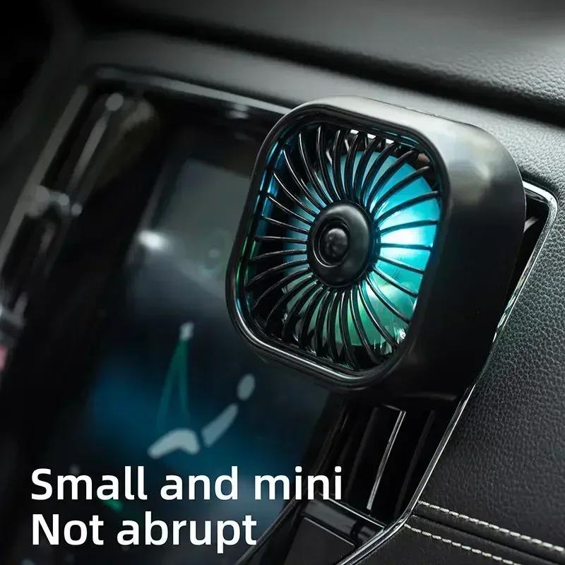 Mini Ventilateur Portable pour Sortie d'Air de Voiture - Ventilateur USB Refroidissement Haute Vitesse - Économe en Énergie, Couleurs Vives, Installation Facile