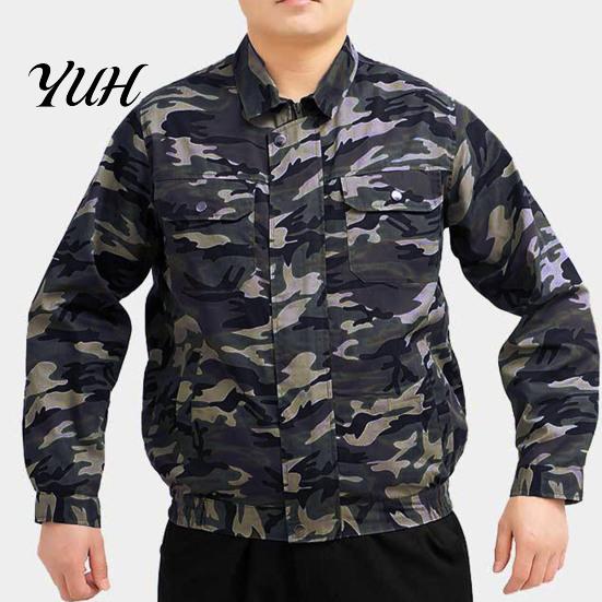Air Conditioned Clothes Jacket Camouflage Cooling Men USB Long Conditioner Coat Sleeve Sun Protection with Fan for Office