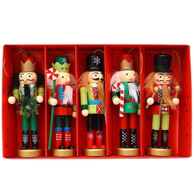 

Vivid Expression Nutcracker Soldier Wooden Figurine Perfect For Christmas Decoration RedWhite