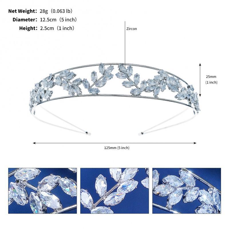 

South Korea Full Zircon Headband Women s Luxury Christmas New Hair Ornaments Leaves Double-layer