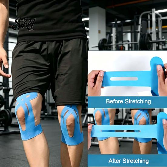 Easy Apply Kinesiology Tape Precut Knee Pain Relief Ligament Support Stability Breathable Ankle Wrap Elastic Athletic Kinetic Muscle Strip Patch
