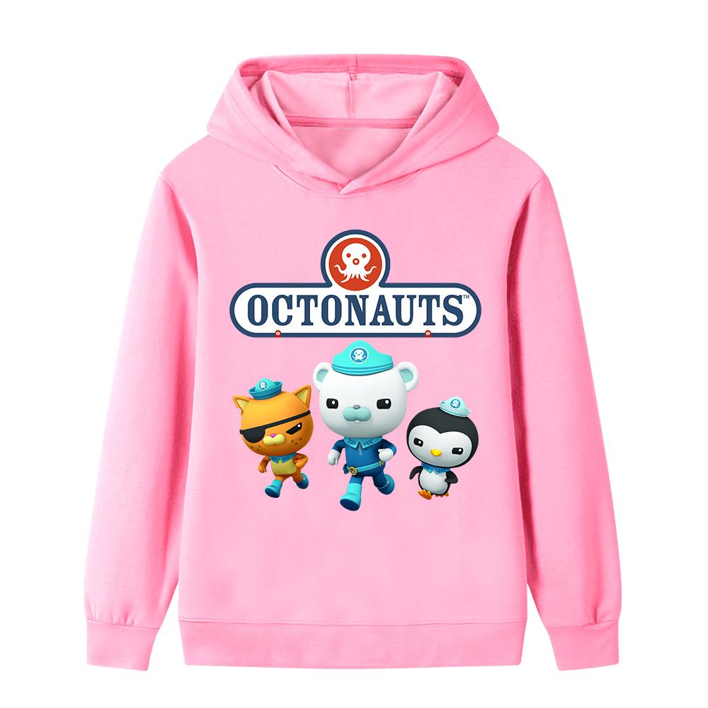 Neu Die Oktonauten Lustiger Aufdruck Jungen Mädchen Fleece Warmes Sweatshirt Herbst und Winter Trend Bequemes Weiches Kinder Kapuzensweatshirt