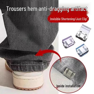 Anti-Drag Trouser Clip: Invisible, No-Sew Hem Shortener & Roll-Up Button