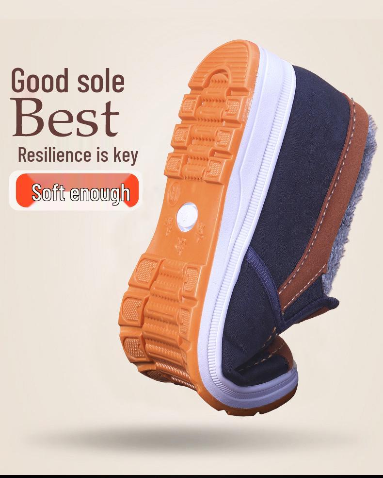 Men's Extra-Large Winter Cotton Shoes - Old Beijing Style, Warm for the Elderly