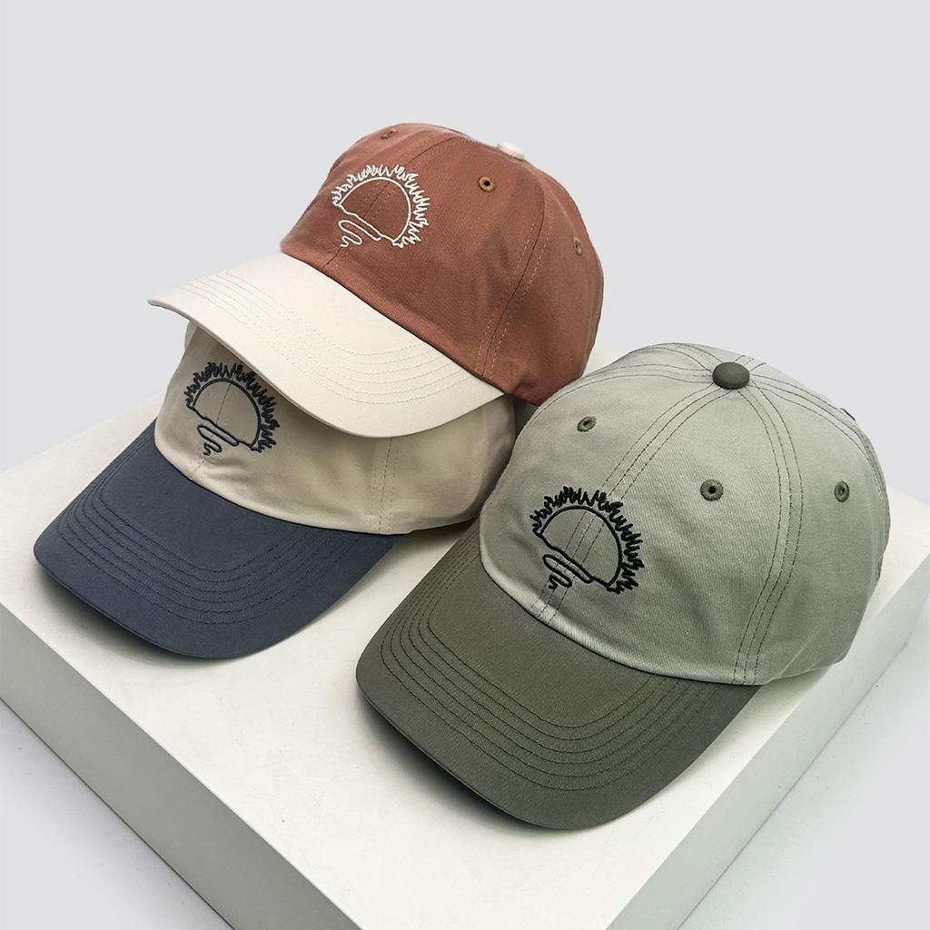 Personal Pattern Embroidery Baseball Hats Breathable Outdoor New Unisex Sunshade Korean Color Block Peaked Caps Versatile Casual