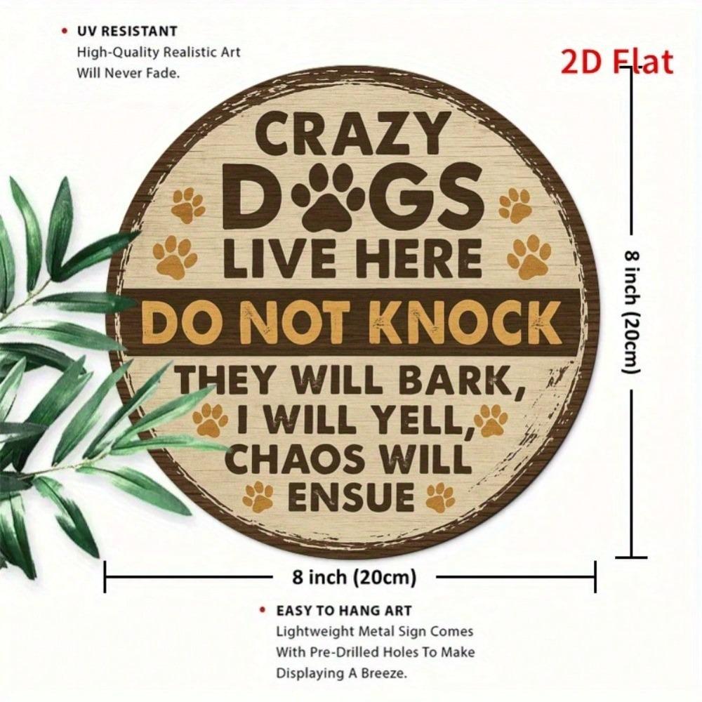 Vintage Funny Dog Metal Sign 8x8 Inch Humorous Pet Wall Art Indoor Outdoor Durable Decor Gift for Dog Lovers Home Room Bathroom Halloween Decor
