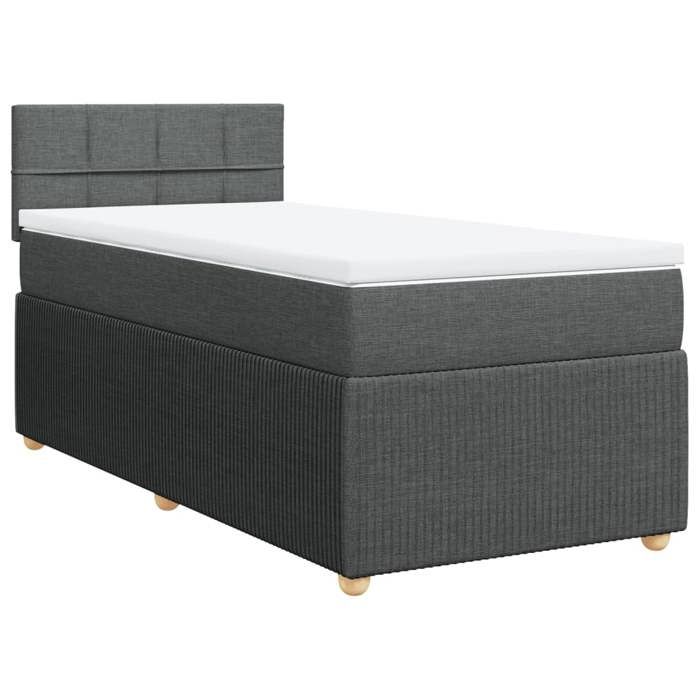 Maison Exclusive - Sommier à lattes de lit avec matelas Gris foncé 80x200 cm Tissu