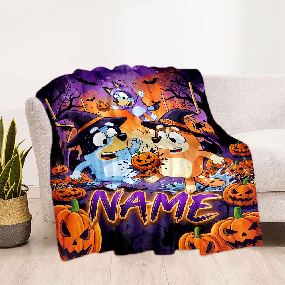 Happy Holiday Celebration Personalized Name Blanket Lightweight Customizable Blanket Warmthful Decor Perfect for Livingroom Nap Bed Living Room