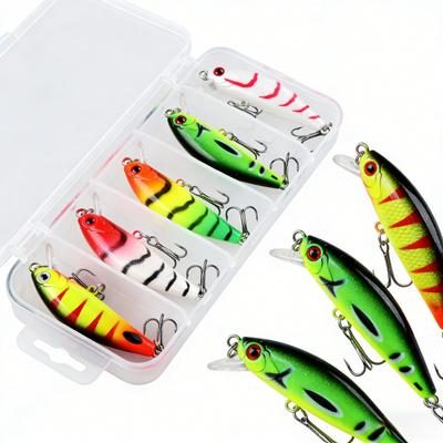 Köderköder Vibrations-Sinking-Minnow 5 Stück Karton 5 cm 6,5 g Gemischte Farbe All-Water Mikro-Hartköder Kunstköder