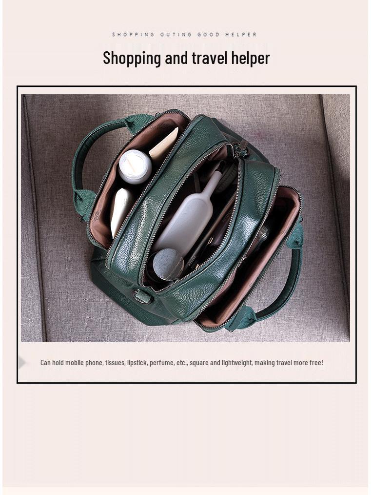 2025 Frosted Cowhide Multi-Compartment Pillow Handbag - Women's Versatile Shoulder & Crossbody Bag