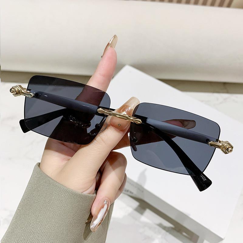 Frameless Square Sunglasses For Men And Women With Polarized Uv400 Protection For Fashion Street Wear