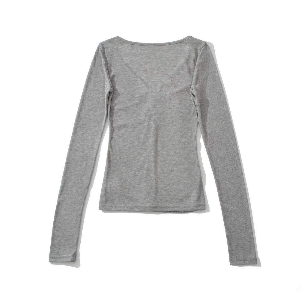 Spicy Girl Slimming Long-Sleeve T-Shirt for Women - 2026 Spring/Autumn Collection
