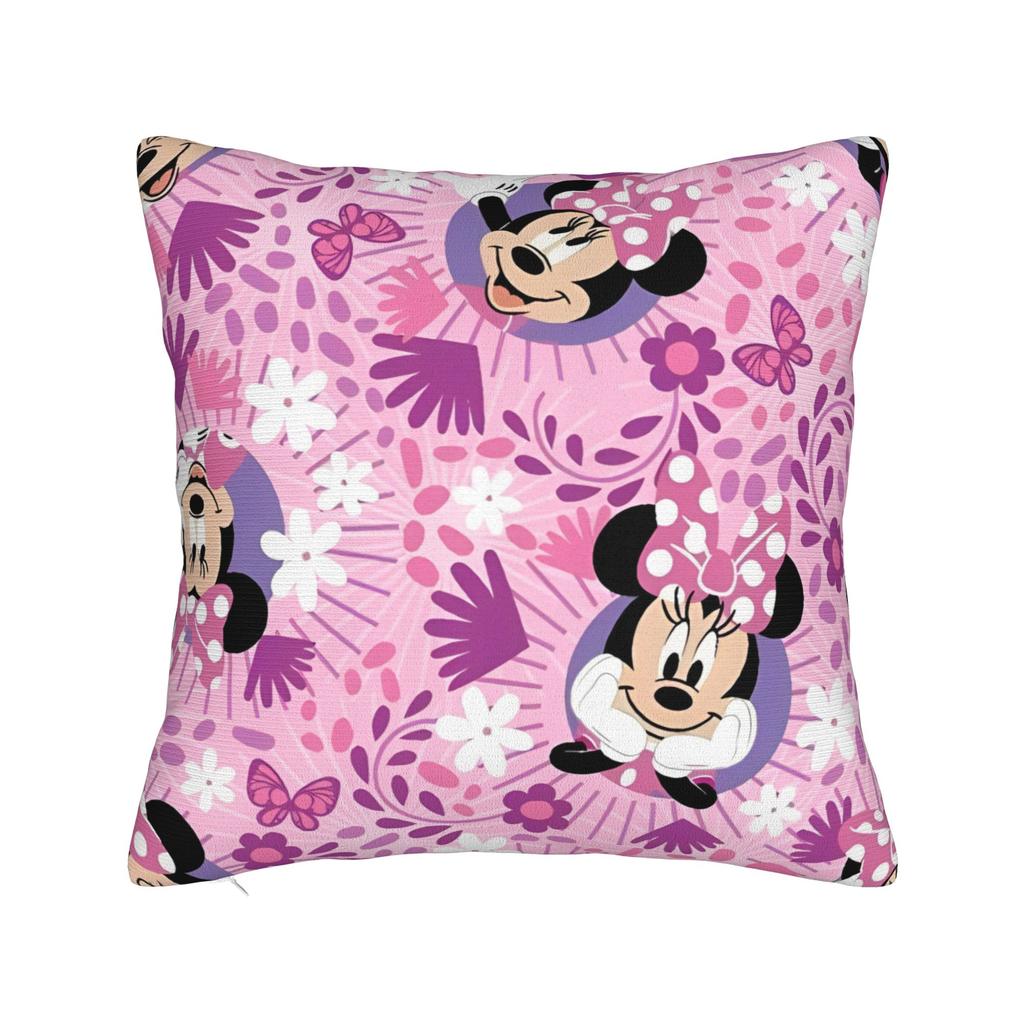 Cute Minnie Mouse Square Pillow Covers Polyester Home Famous Popular Cartoon Cushion Case Cool Decor Pillow Cover 45*45
