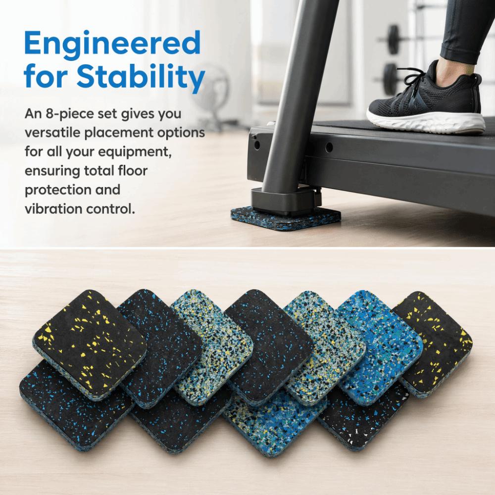 8pcs High Density Treadmill Mats Anti-Slip Floor Protection Mats  Under Machine Feet