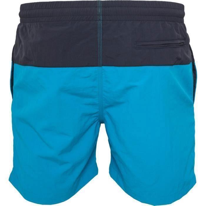Short de bain - Urban Classics - BLOCK - Turquoise/Navy - 100% Nylon - Non-imperméable