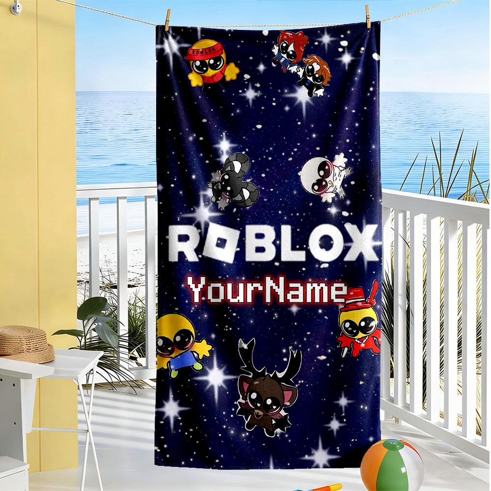 Roblox Personalized Text Beach Towel Super Soft & Absorbent Suitable for Swimming Gym Camping Yoga Vacation