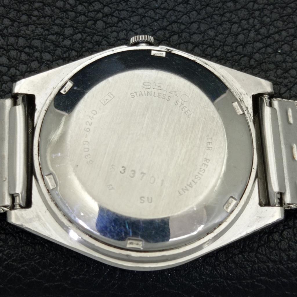 AUTOMATIC 6309A VINTAGE SEIKO 5 JAPAN MENS BLACK COLOR DIAL WATCH A701503-5 R206b-a701503