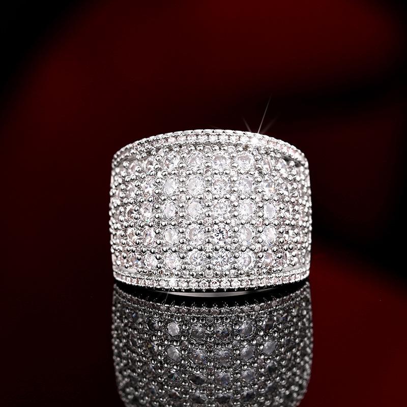 Inele de Damă cu Bandă Lată Strălucitoare, Dominante, cu Temperament, Bijuterii