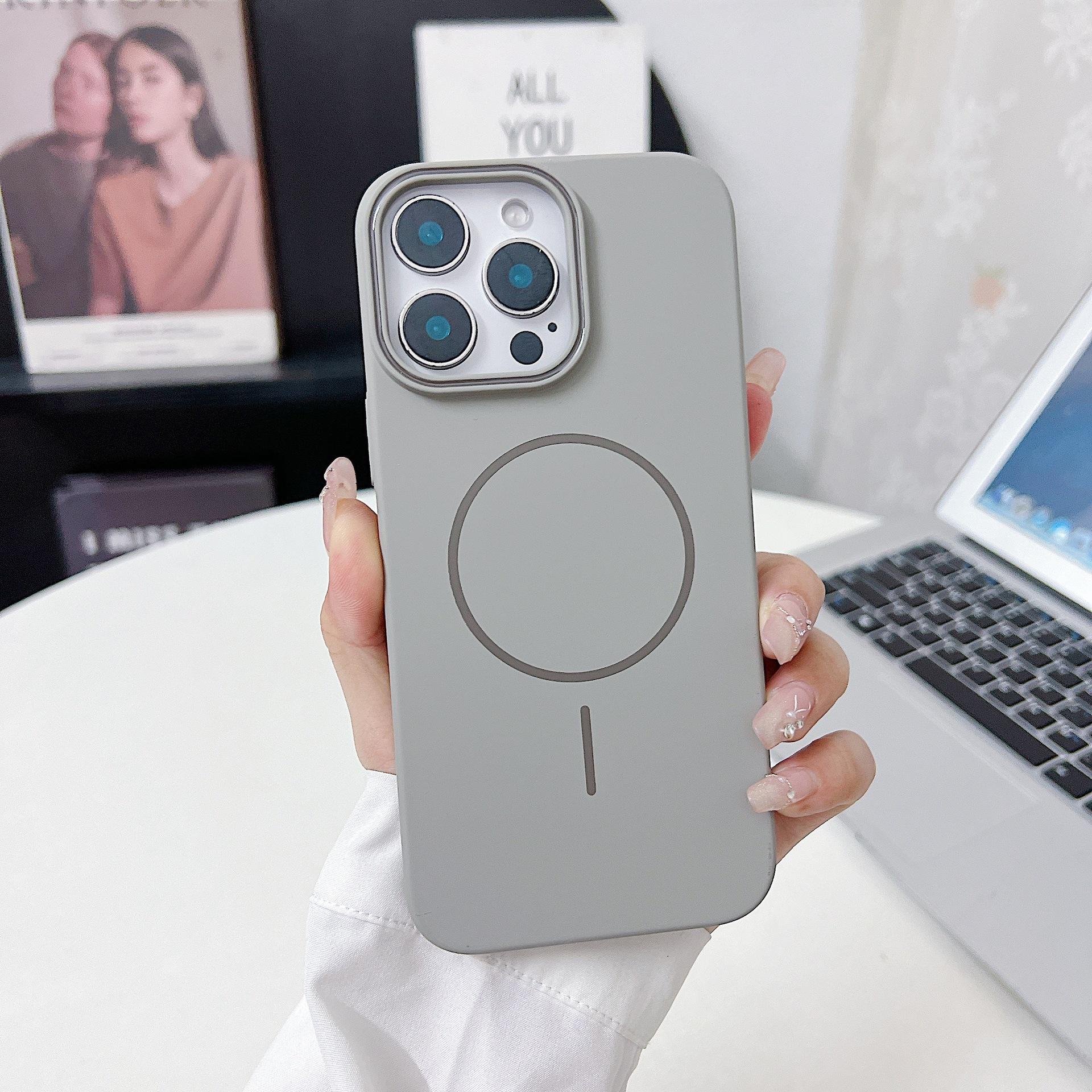 

Подходит для Apple 16promax Магнитный чехол для телефона ПК Твердый Матовый С эффектом кожи Защитный чехол для iPhone 15 14/13 iPhone11