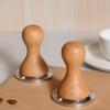 304 Stainless Steel Coffee Tamper Beech Wood Handle Espresso Coffee Hammer Stainless Steel Base Barista Tools 51/53/58mm