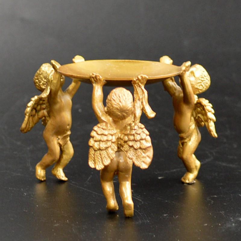 Nordic Light Luxury Pure Copper Angel Brass Candlestick for Living Room Decor