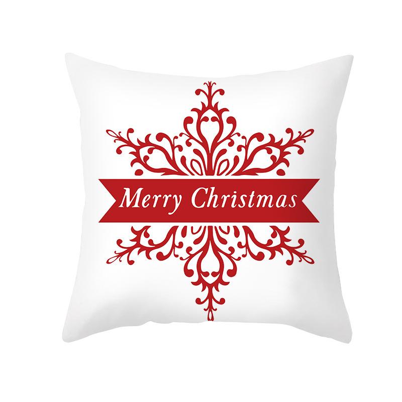 Wish Christmas Pillow Cover Peach Skin Printed Waterproof Cushion Cover Home Supplies Pillow Cover