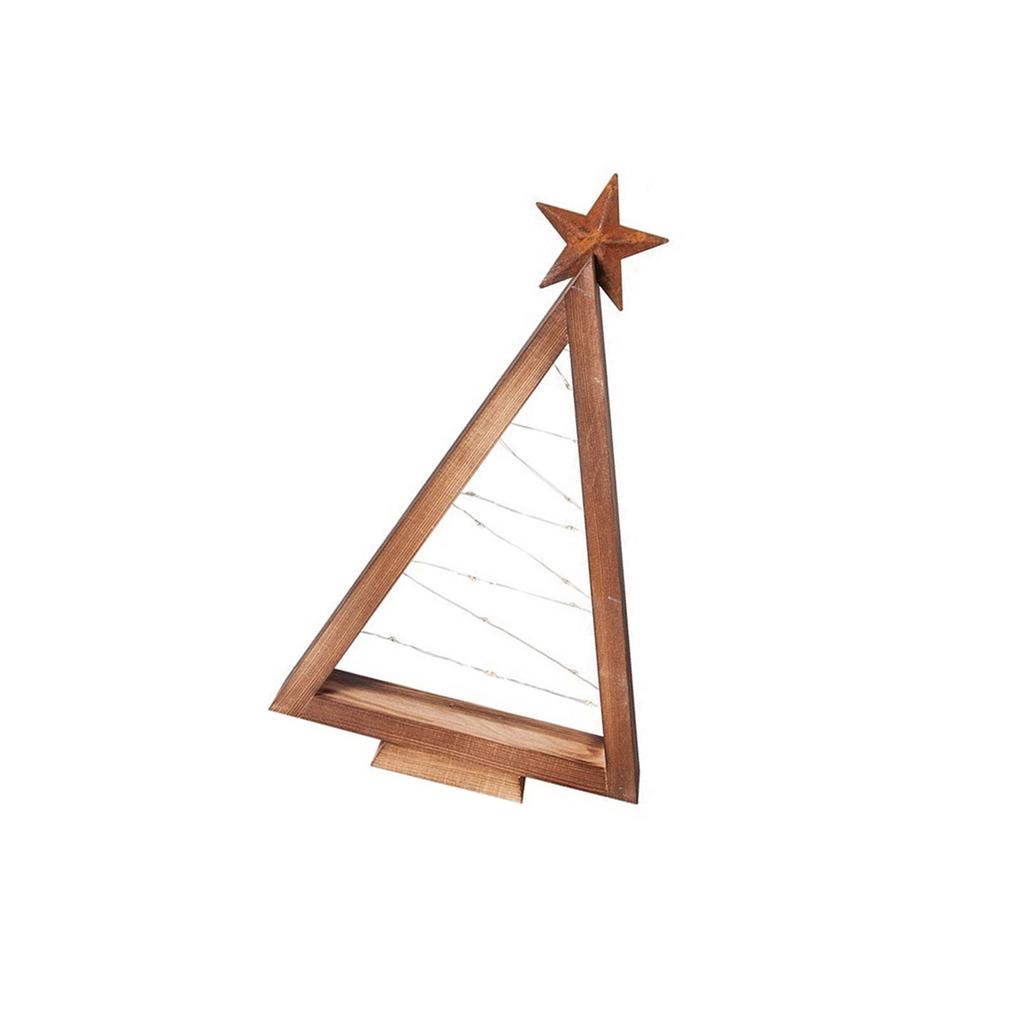 Lighting up Wood Christmas Tree Desktop Ornament Festival Tree For Tabletop Mantels Shelf Display Holiday Decoration