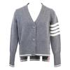 THOM BROWNE Authentic Japanese Domestic Product FCK657A-Y1029-035 Fine Merino Intarsia Goose 4-Bar V-Neck Cardigan tops 36 grayUsed