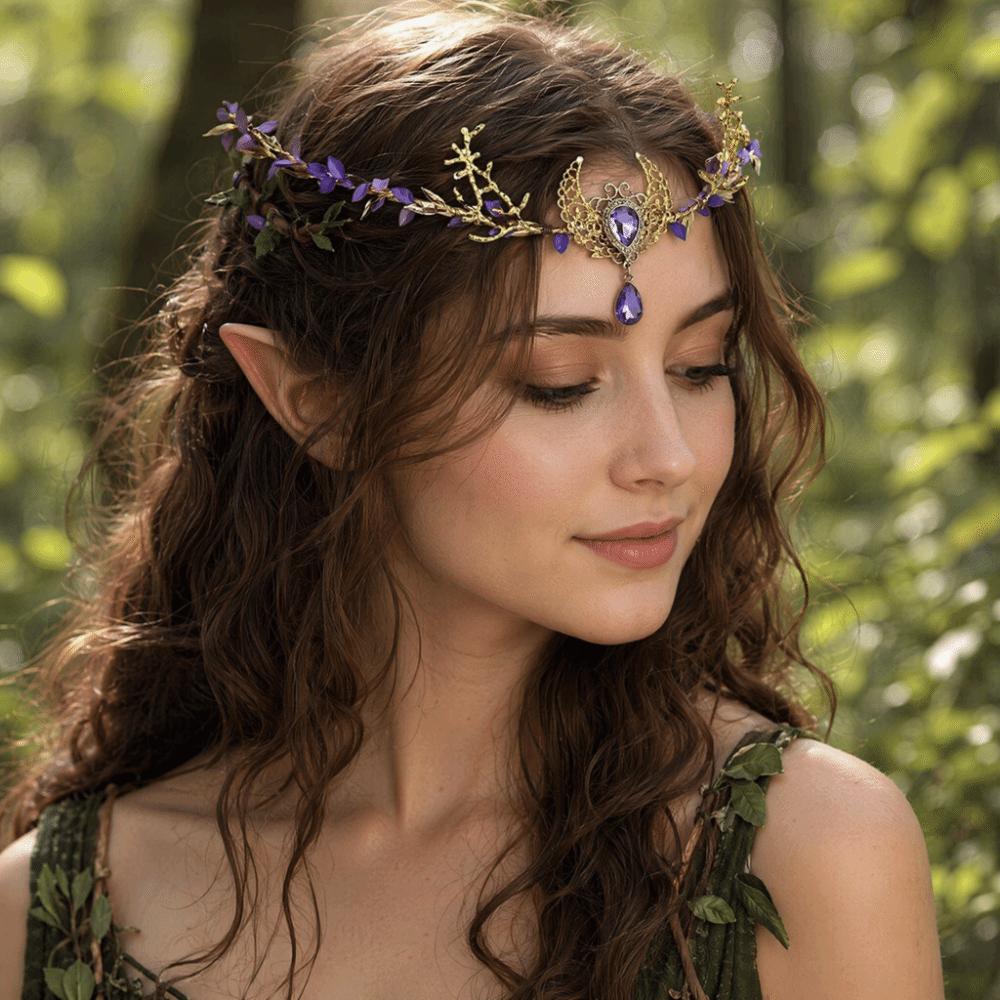 Rhinestone Decorated Fairy Tiara Twig Branch Design Fairy Headpiece Woodland Elven Crown For Women
