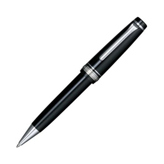 Sailor Professional Gear Silver Black Ballpoint Pen, Black Ink, 1.0mm Ballpoint, Rotating Mechanism, 18x135mm