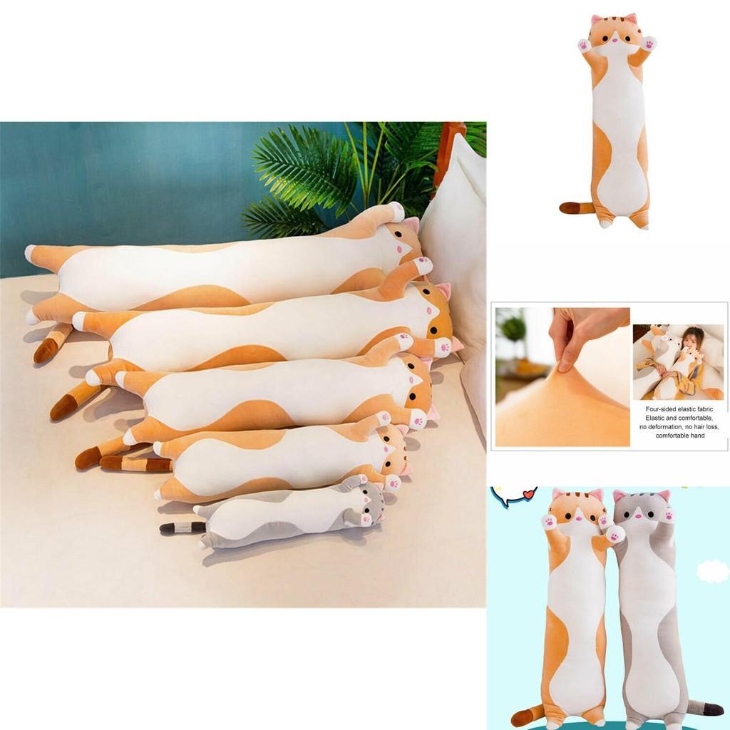 Adorable Long Cat Plush Toy Soft Stuffed Kitten Pillow Perfect For Kids Sleeping Comfort