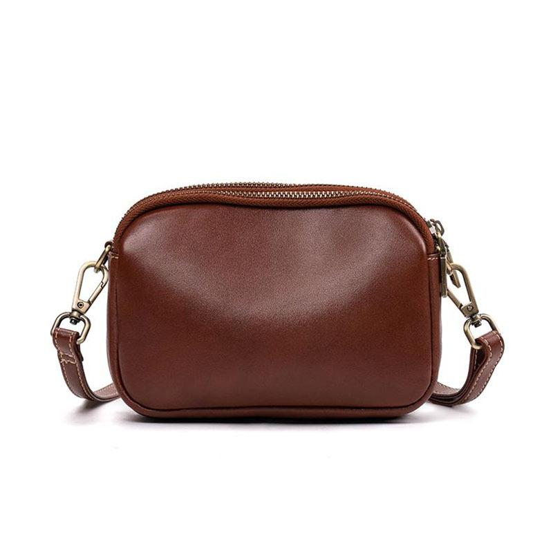 Genuine Leather Small Bag 2025 New Model, Fashionable and High-end Multi-layer Shoulder Bag, Versatile Cowhide Commuter Bag for Women, Crossbody Bag