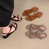 Fashion Summer New Fashion Versatile Flip Toe Soft Sole Sandals Women's Outer Wear Soft Sole Non-slip Beach Strap Sandals