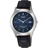 Q Q [Q   Q] Watch Analog Waterproof Leather Strap Date Navy Dial W478 302 Men S Black Navy