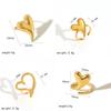 Heart Pendant Adjustable Stainless Steel Ring For Women Gift Accessory