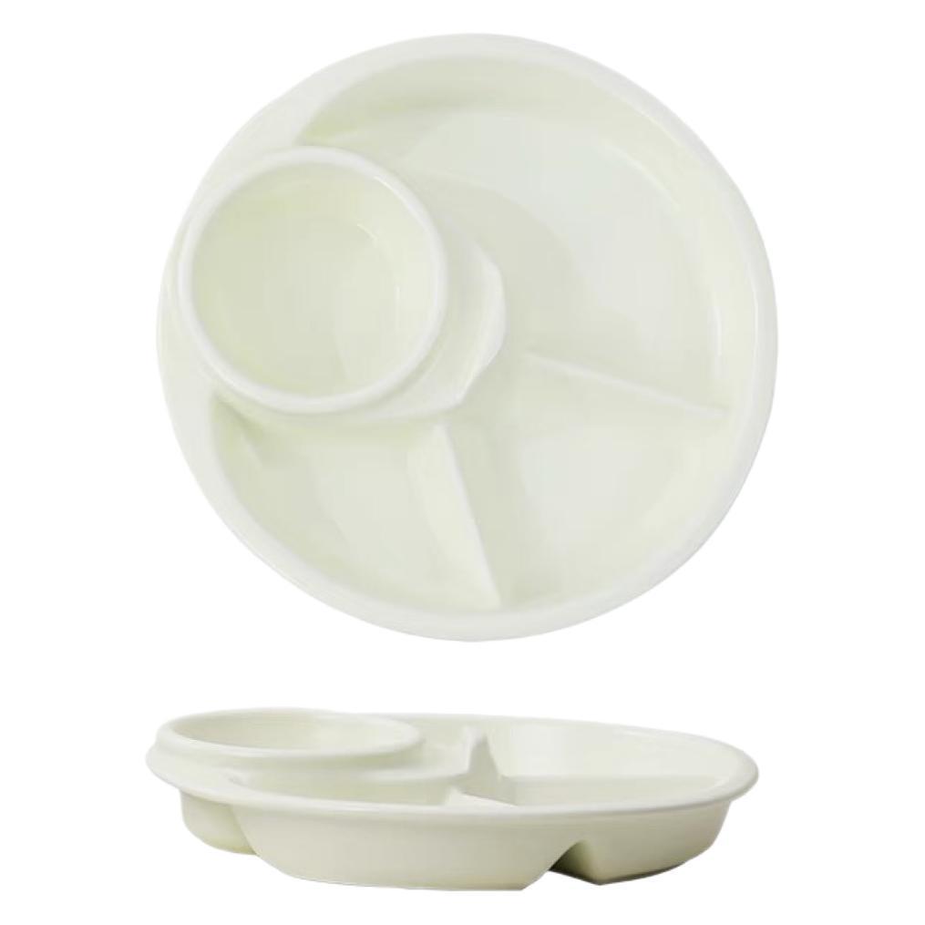 Creamy Style Portion Control Plate for Weight Loss - Divided Meal Plate for Breakfast and Meal Management