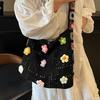 Spring and Summer Sweet Wind Gentle Flower Knitted Bag Women's Wind Light Messenger Tote Bag
