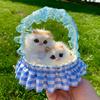 Mother Cat and Kitten with Basket Figurine - Toy Gift for Kids or Girlfriend