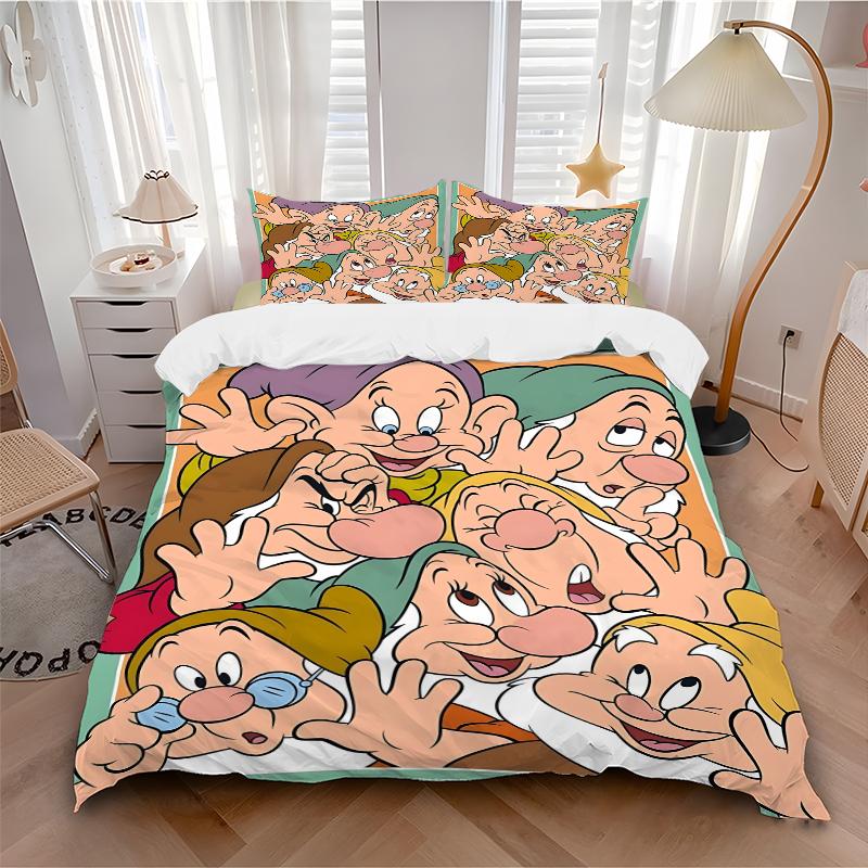 3Pcs Seven Dwarfs Adventure Bedding Sets For All Sizes New 3D Printed Bed Cover Comforter Duvet Cover Pillowcase Bedroom Decoration