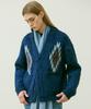 Knd Chimayo Pattern Bulky Brush Cardigan Navy