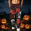 Men's Loose Fit Wide Leg Printed Pants with Pockets for Casual Sports and Everyday Wear
