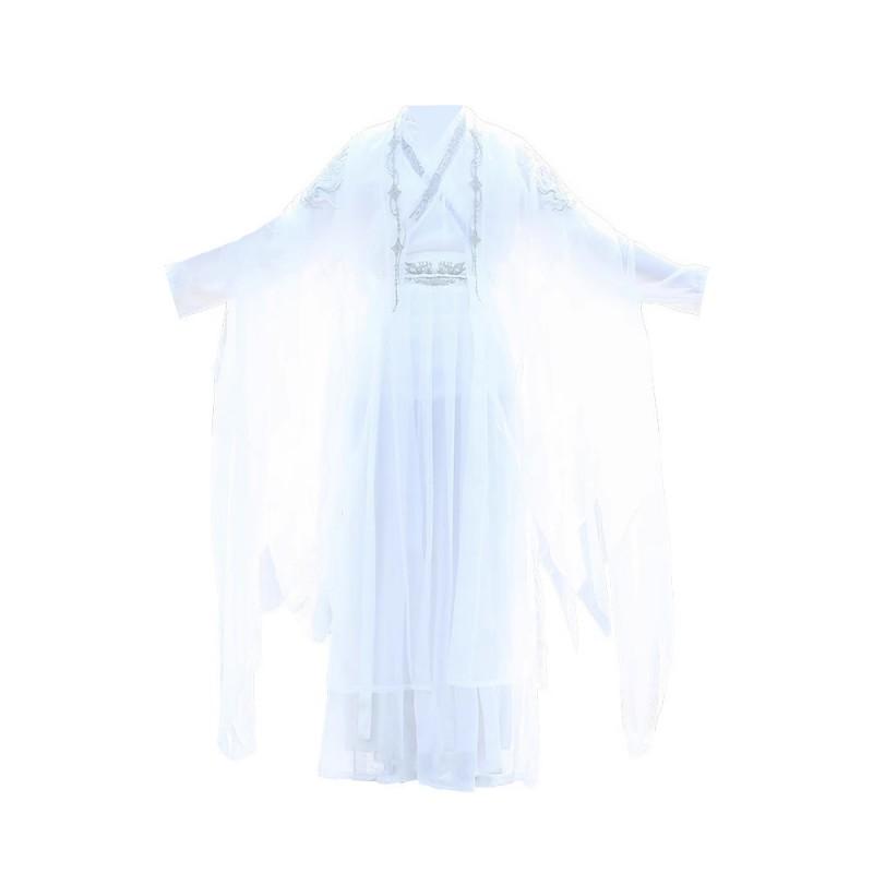 Unisex Hanfu Kostüm Set Mit Bestickten Doppellagigen Fließenden Ärmeln Unsterblicher Fantasy Stil Wei-Jin Inspiriert
