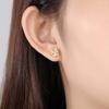 Rose Gold Flower and Diamond Stud Earrings, Fashionable and Beautiful